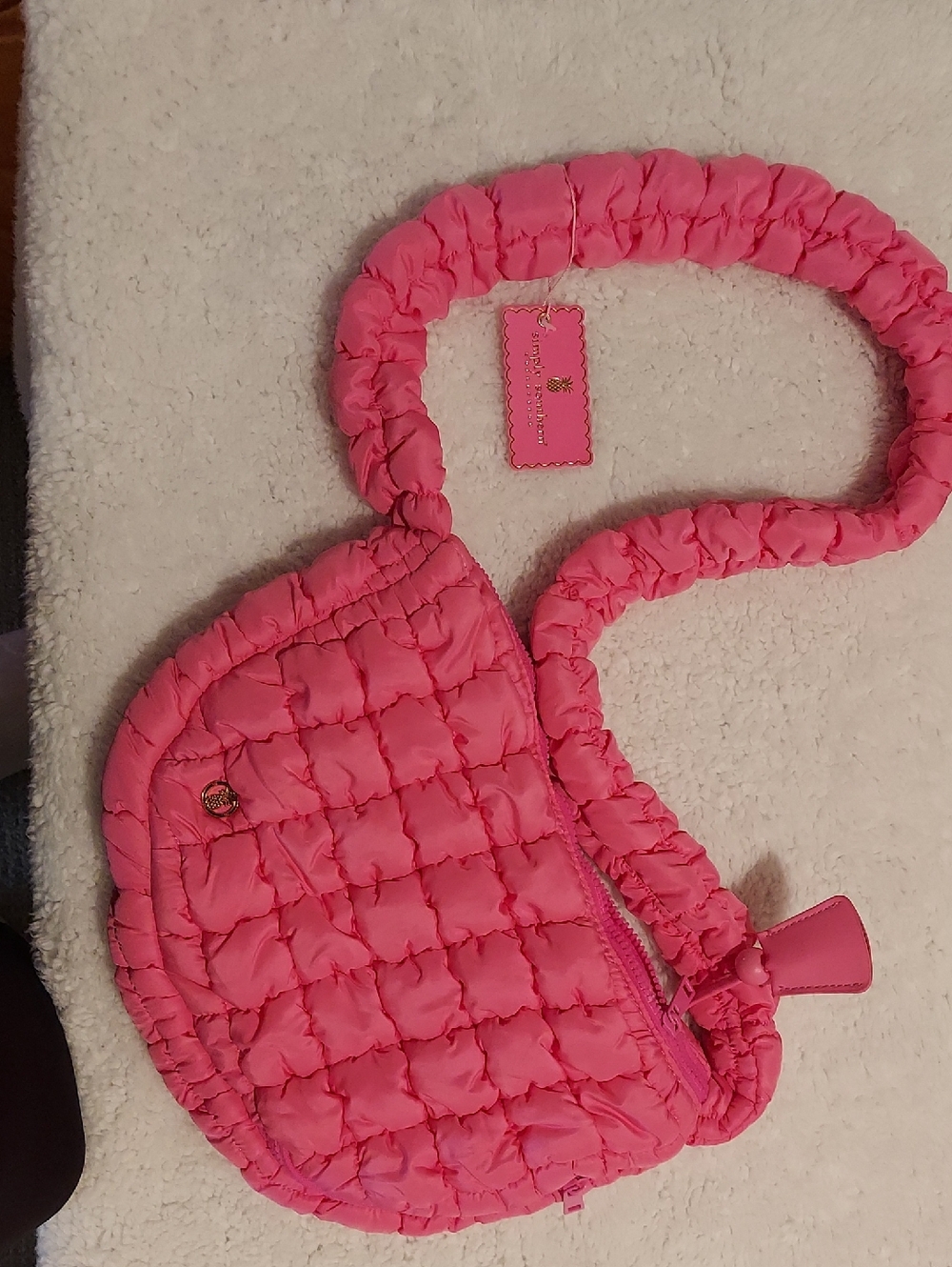 Simply Southern Hot Pink Quilted Crossbody with Tag